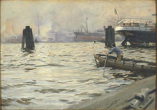 Anders Zorn The Port of Hamburg, Germany oil painting art
